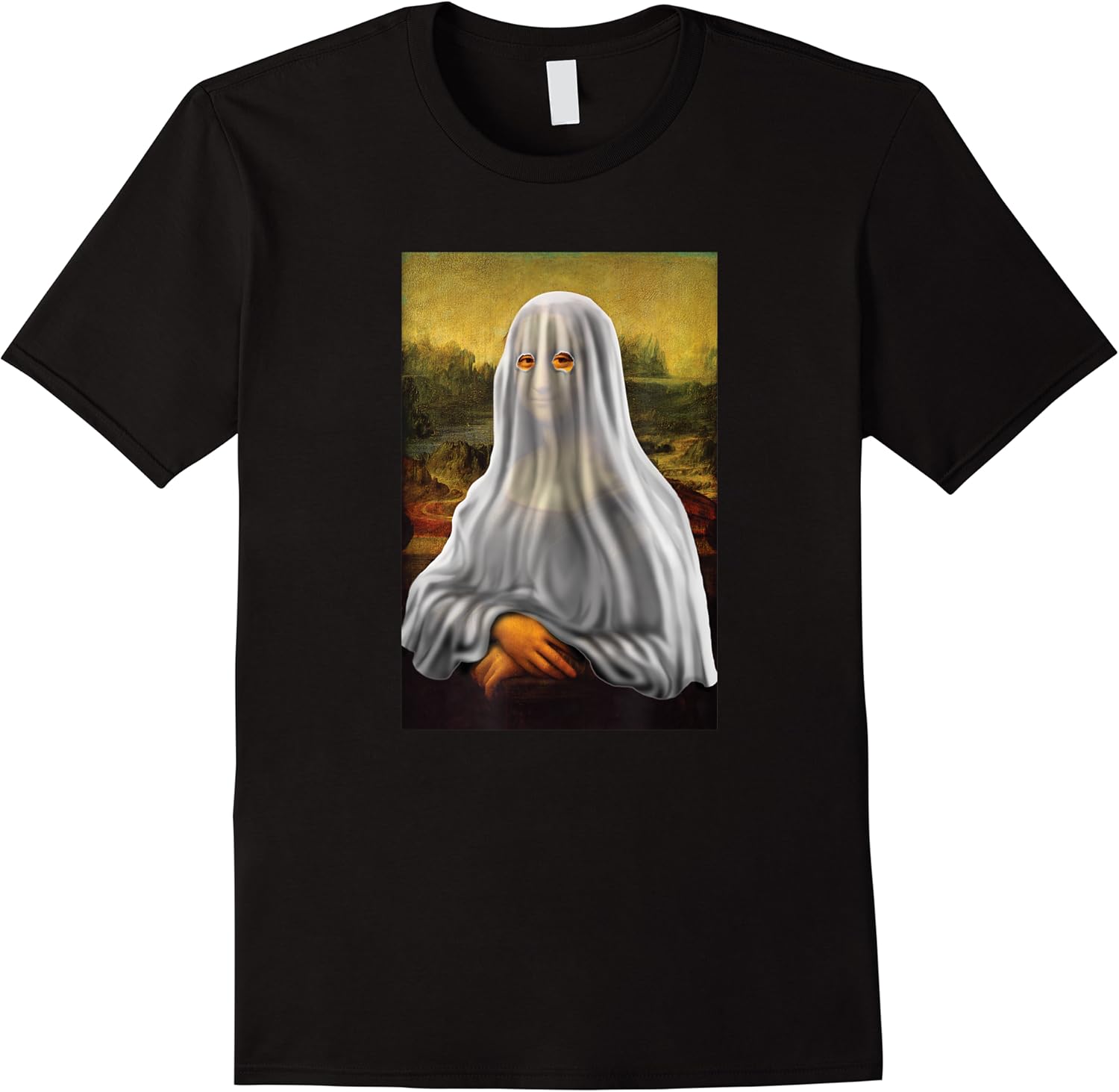 funny famous mona lisa art painting as sheet ghost t shirt skuid 154690 item.jpg