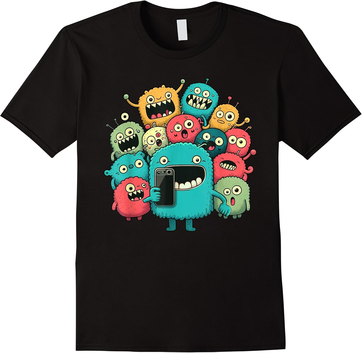 funny selfie group of monsters silly face group photo cute t shirt skuid 162052 item.jpg
