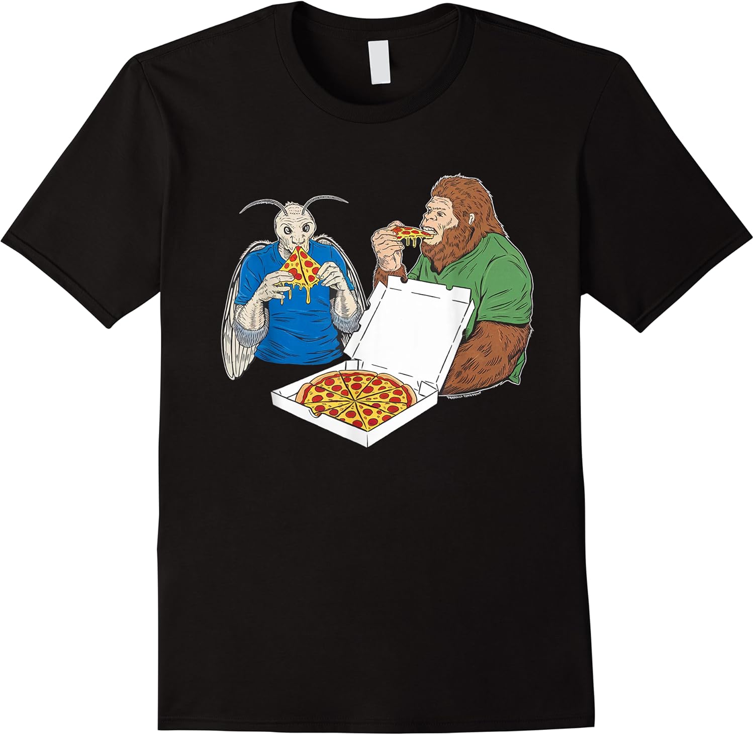 funny vintage bigfoot and mothman eating pizza women men t shirt skuid 172164 item.jpg