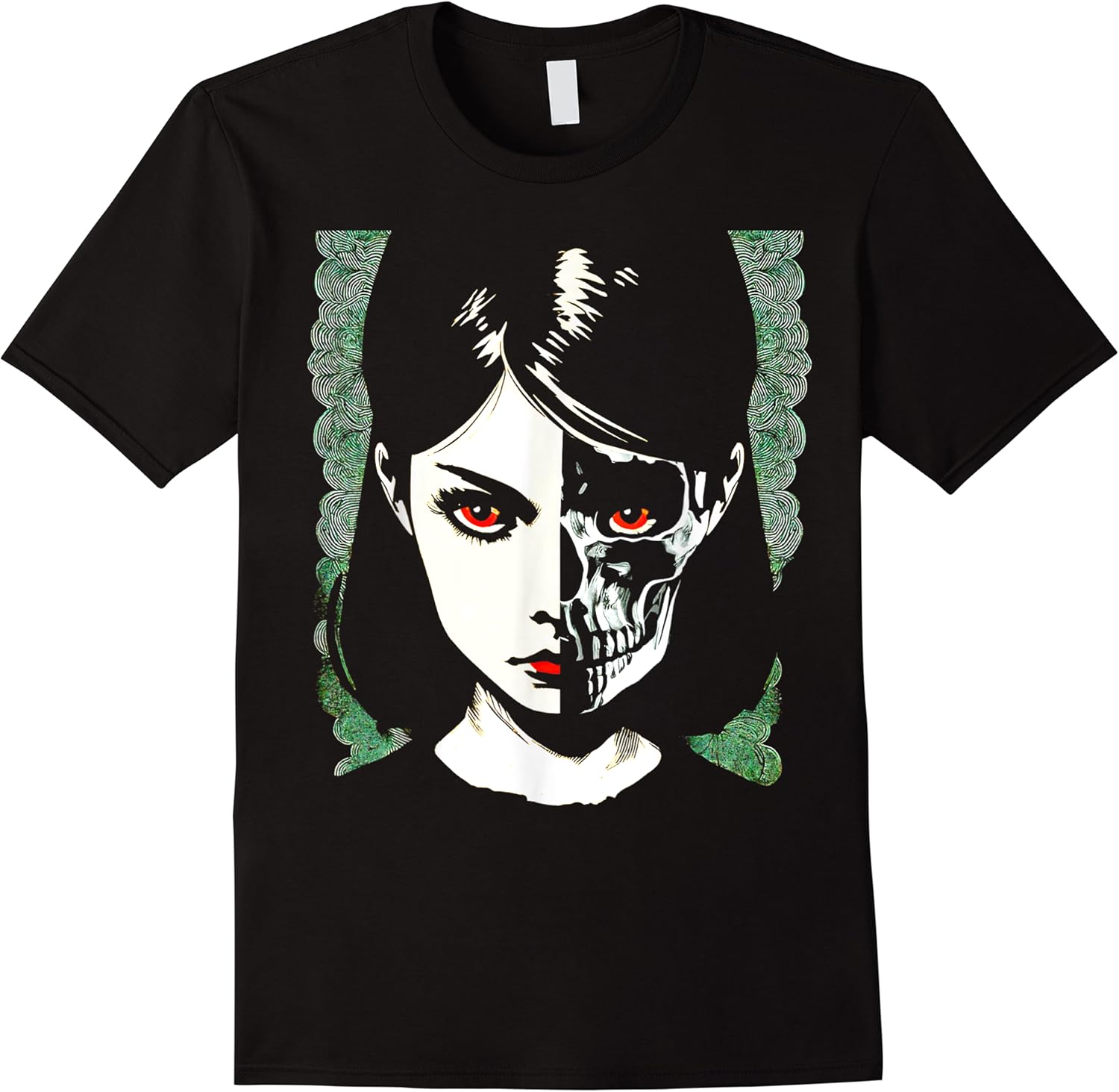gothic beauty half face half skull punk grunge goth girl t shirt skuid 317445 item.jpg