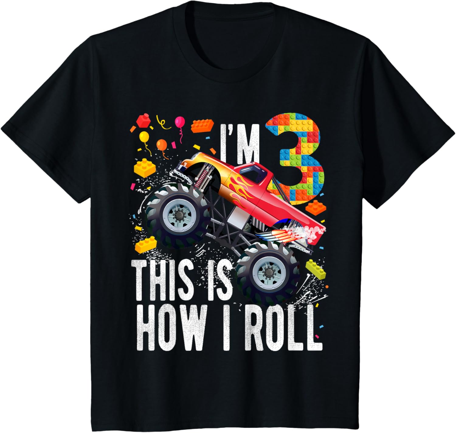 kids 3 year old building blocks monster truck 3rd birthday boy t shirt skuid 399582 item.jpg