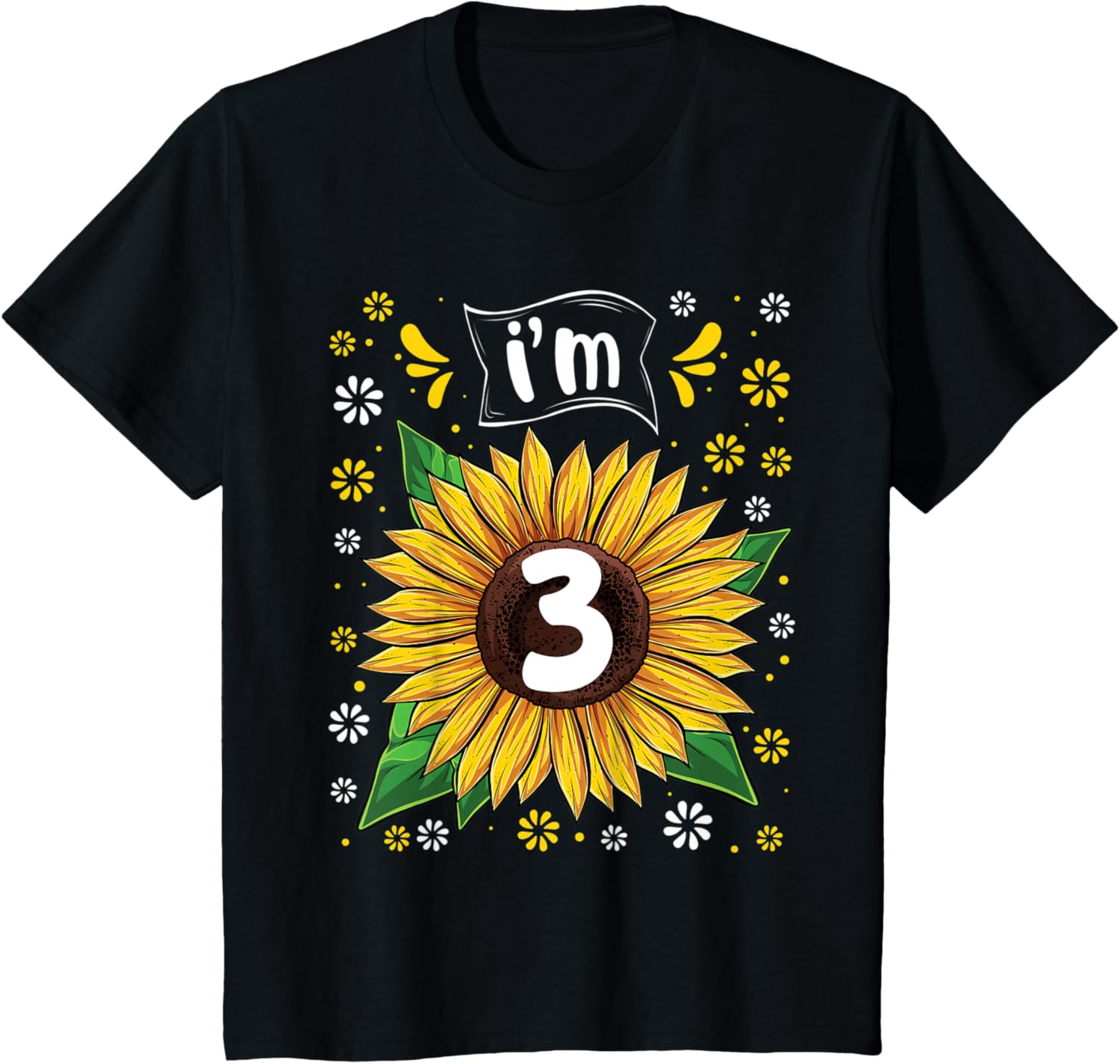 kids 3rd birthday girl sunflower 3 year old sunflower party t shirt skuid 317188 item.jpg