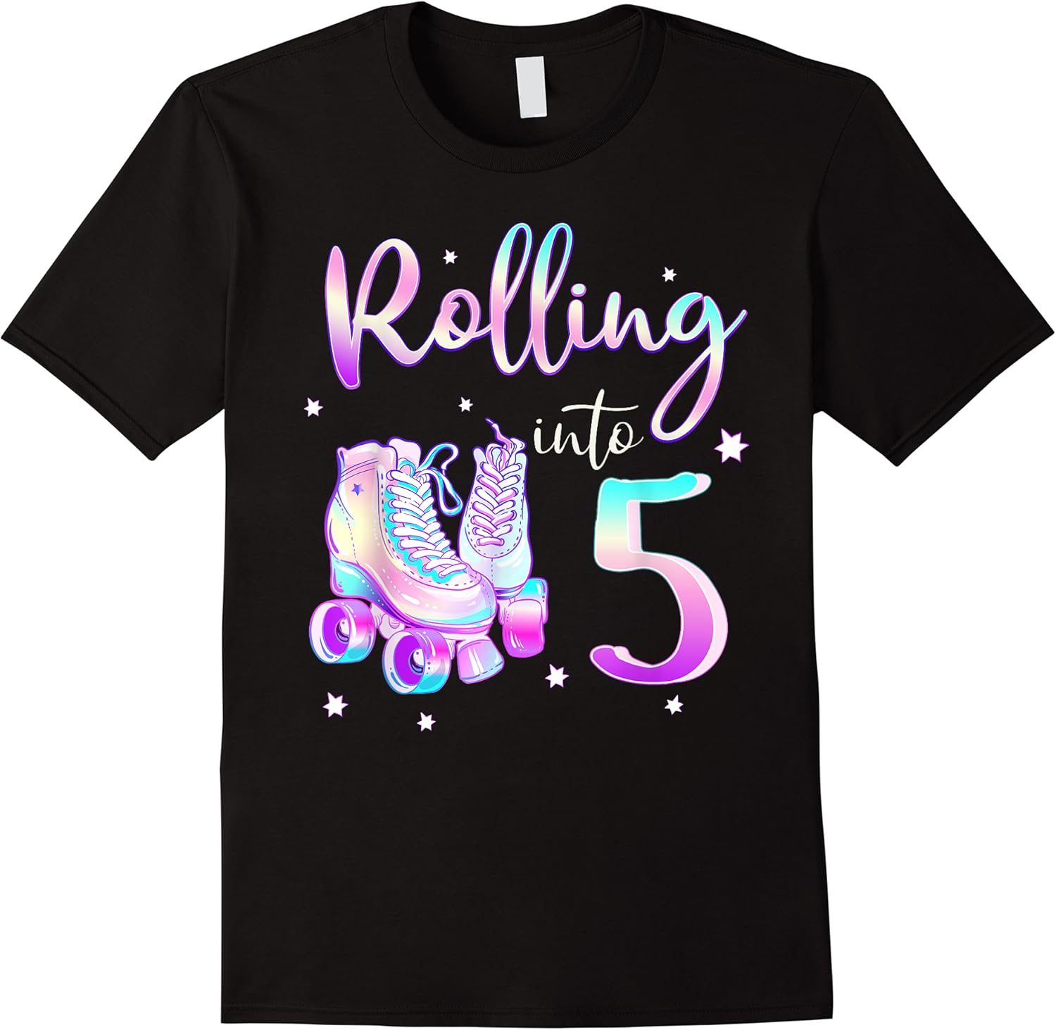 kids 5 years old birthday girls rolling into 5th bday theme t shirt skuid 260183 item.jpg