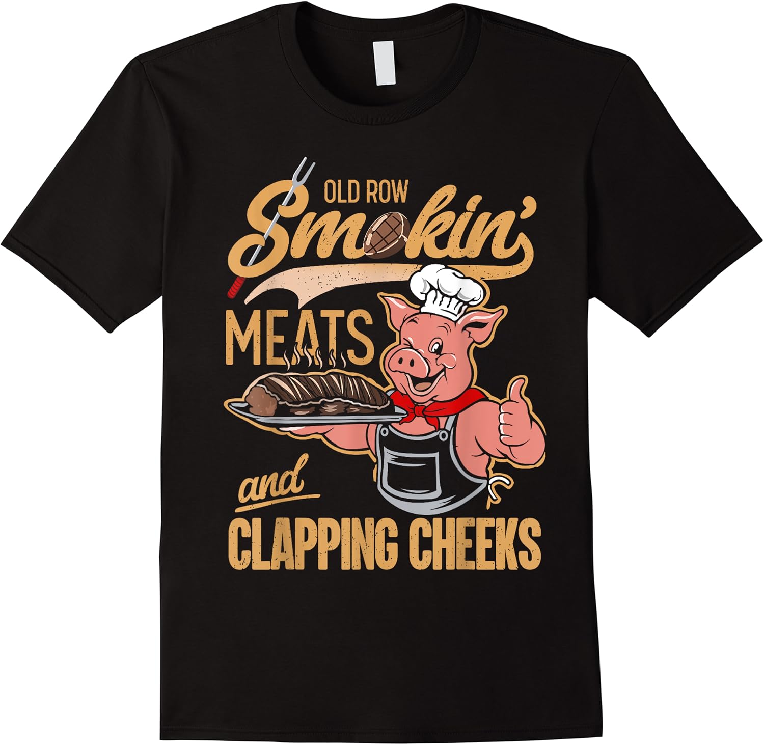 old row smokin meats and clapping cheeks funny pig chef bbq t shirt skuid 140325 item.jpg