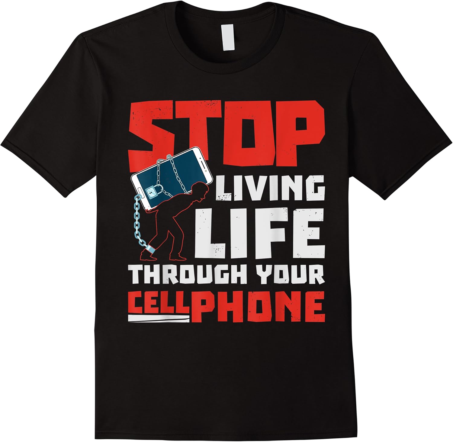 stop living life through cell phone   funny social media t shirt skuid 112026 item.jpg